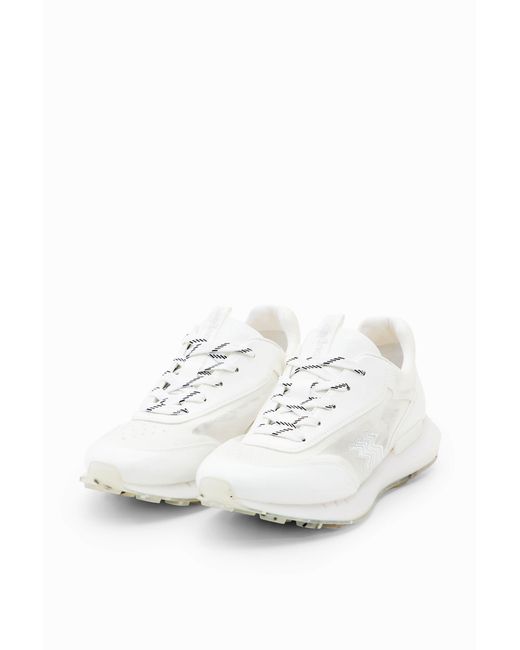 Desigual White Transparency Running Sneakers