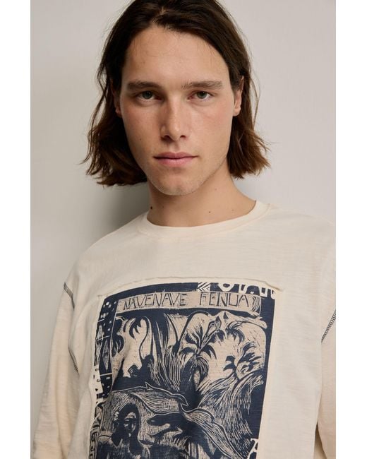 Desigual Natural Printed Gaugin T-Shirt, Cotton for men
