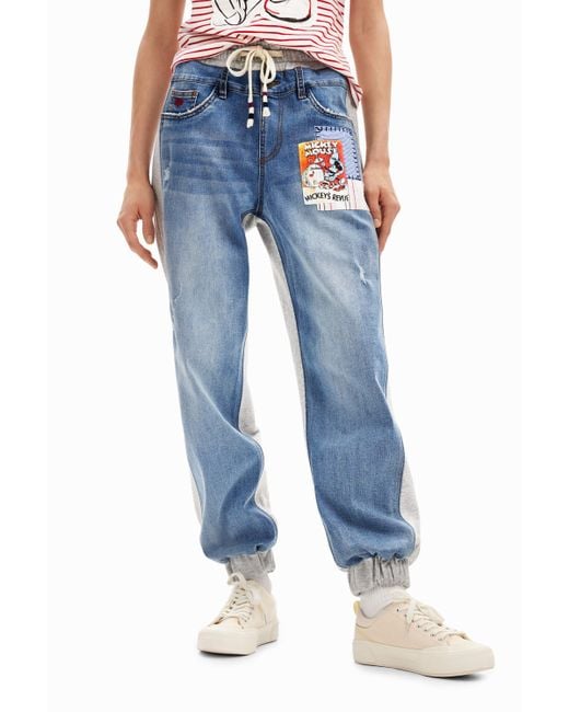 Desigual Blue Mickey Mouse jogger Jeans