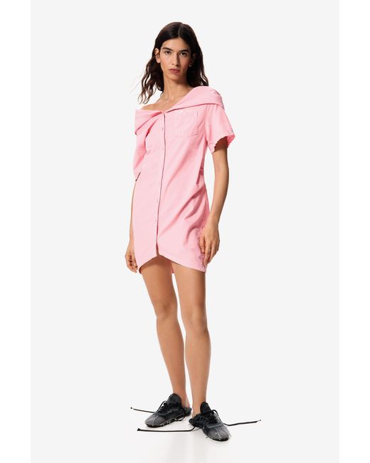Desigual Pink Hooded Dress Masha Popova, Cotton