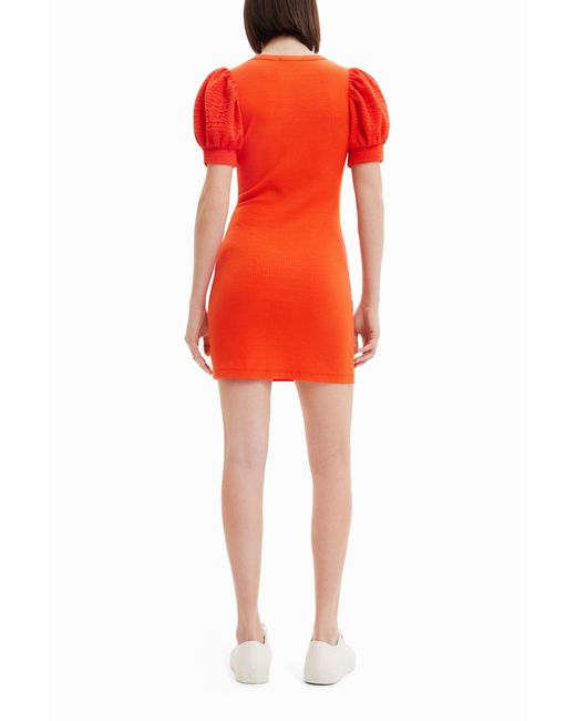 Desigual Red Short Slim Coral Dress