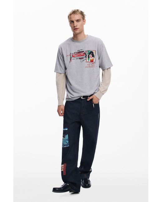 Jean Imprimé Oriental Desigual pour homme en coloris Blue