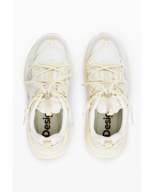 Desigual White Trekking Runner Sneakers