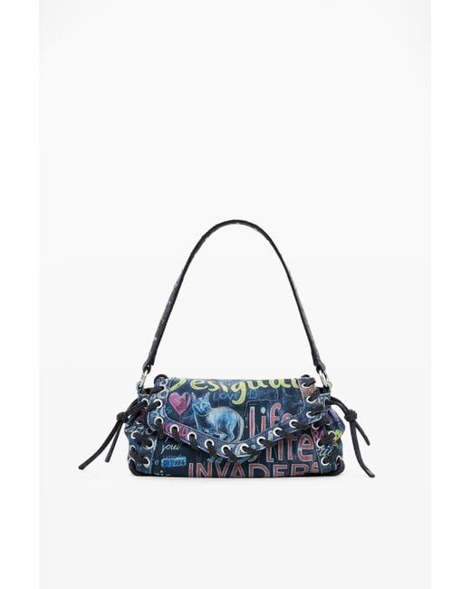 Desigual Blue Medium Graffiti Bag