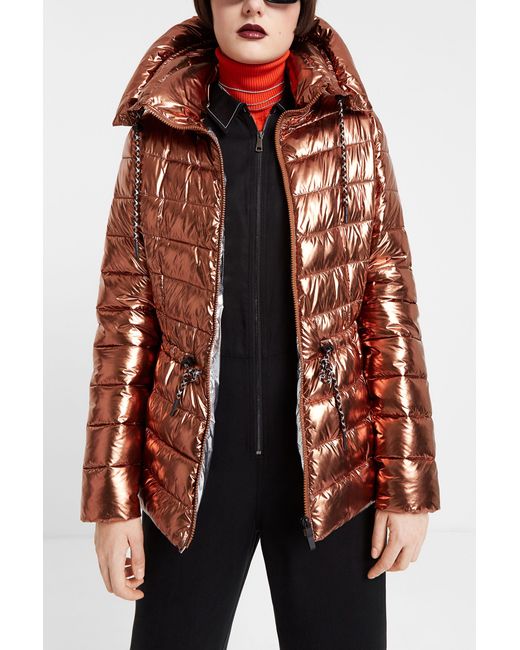 Desigual Red Padded Jacket Hood, Polyamide