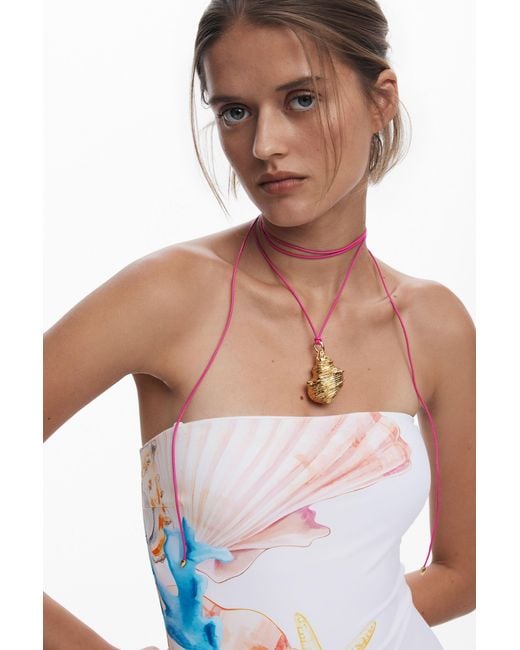 Desigual White Star Swimsuit Shells