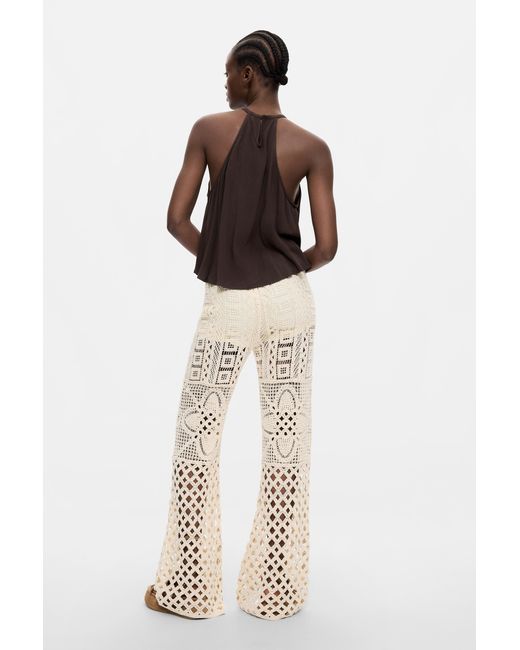 Desigual Metallic Crochet Trousers