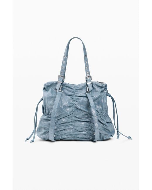 Desigual Blue Medium Ruched Denim Backpack