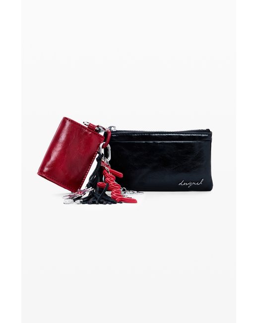 Desigual Small Half-Logo Wallet In Brown - PU Leather Small Wallet With Card Slots And Coin Pocket, 17x10x2 Cm - View #7