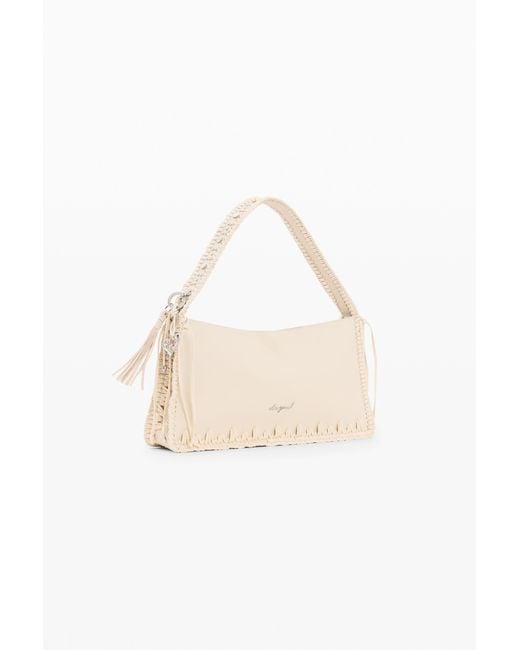 Desigual White Small Studded Bag, Polyurethane