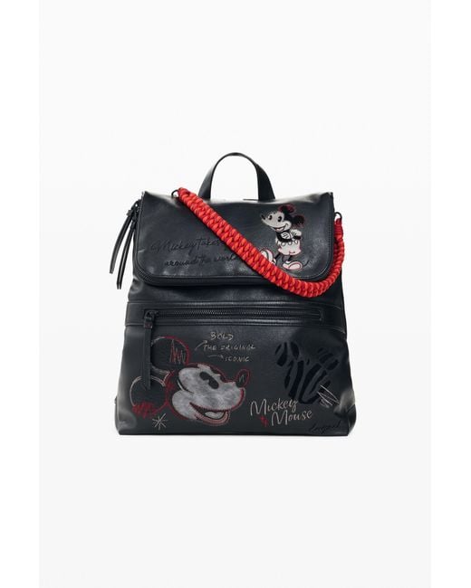 Desigual Black Medium Mickey Backpack Disney, Polyurethane