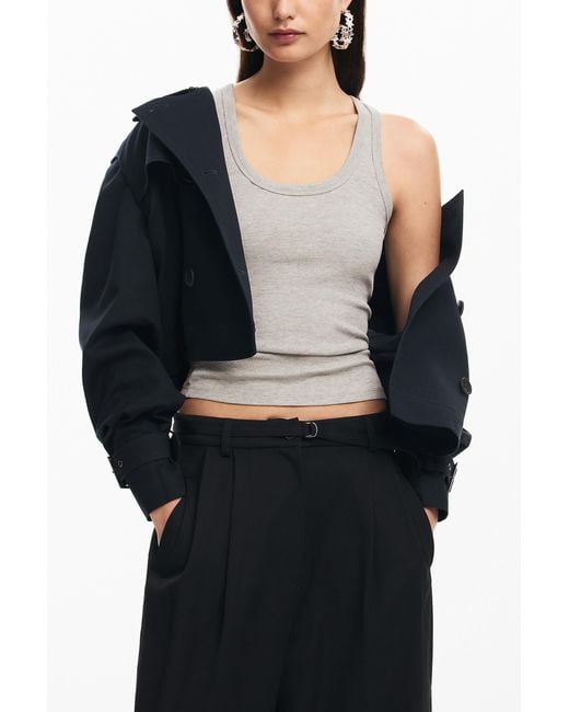 Desigual Black Straight Long Pants