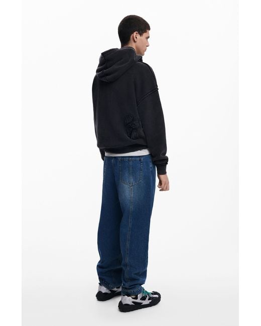 Desigual Black Mickey Mouse Patch Sweatshirt, Cotton for men