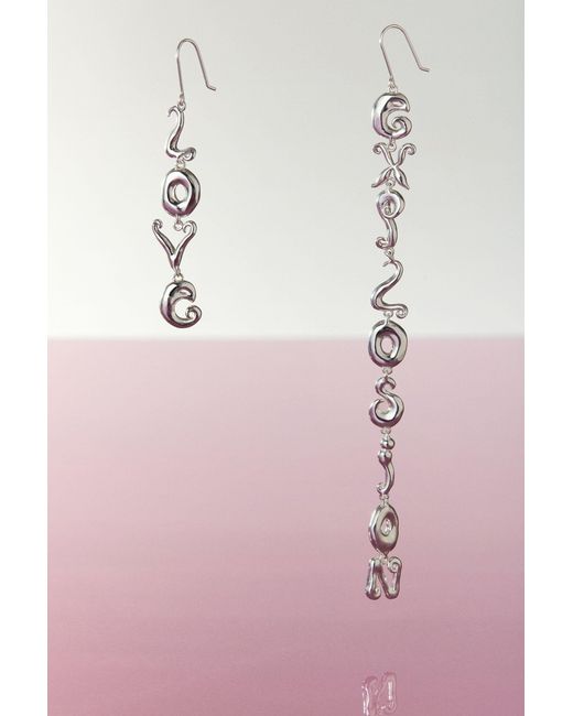 Desigual Pink Earrings Love Explosion