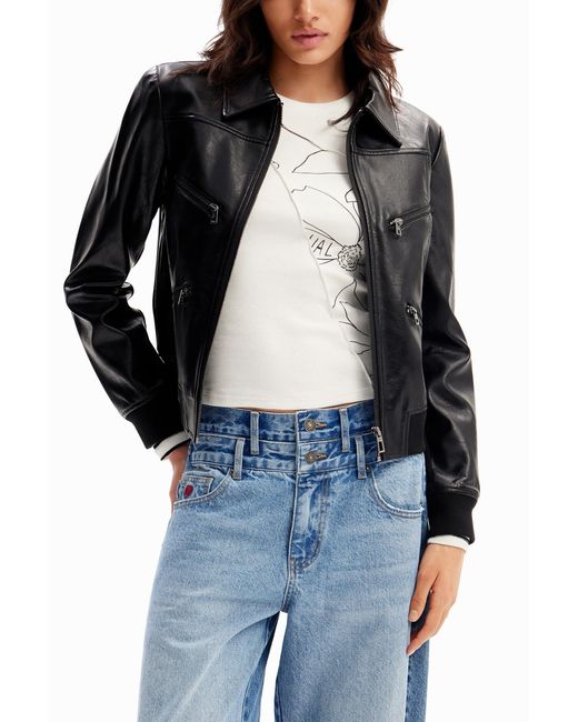 Desigual Black Retro Biker Jacket