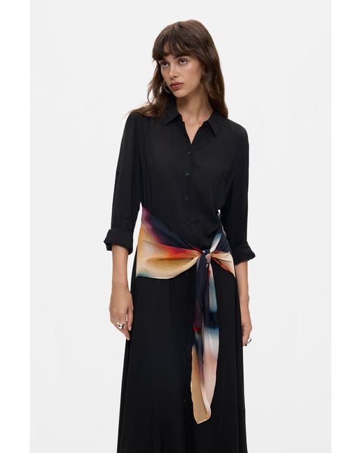 Desigual Blue Midi Shirt Dress, Viscose