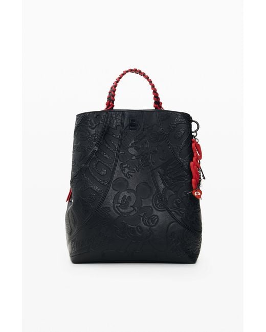 Desigual Black Medium Mickey Backpack, Polyurethane