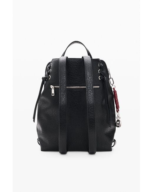 Desigual Black Medium Backpack, Polyurethane