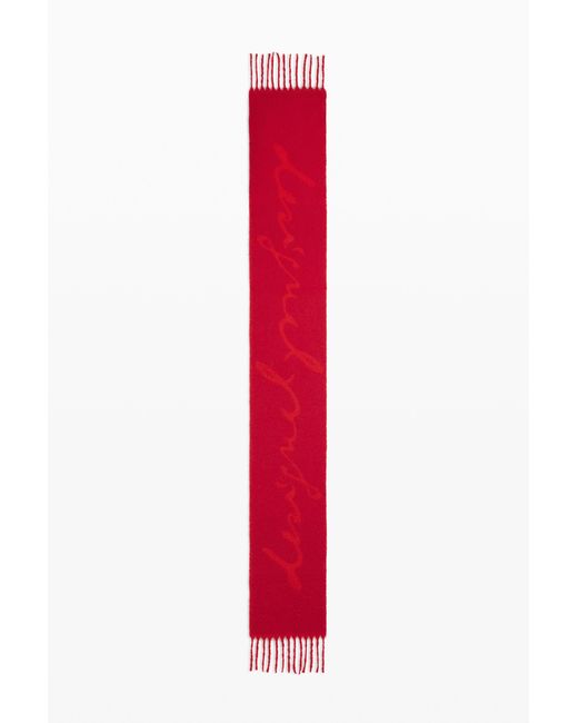 Desigual Red Schal Mit Fransen, Polyester, Rot