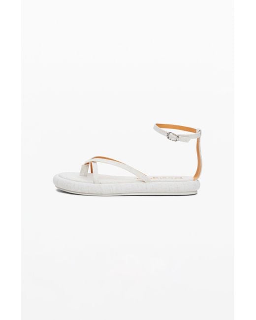 Sandales Plates À Bride, Femme, Lin, Blanc Desigual en coloris White