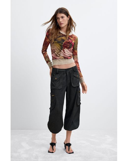 Desigual Red Printed T-Shirt M. C. Lacroix, Polyester