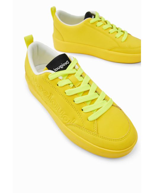 Desigual Yellow Platform Logo Sneakers