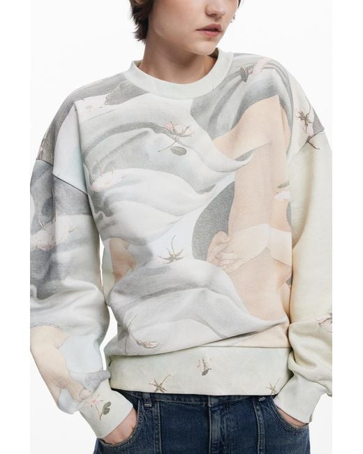 Desigual Blue Arty Print Sweatshirt