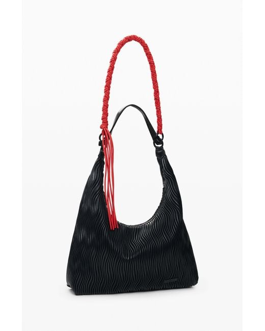 Desigual Black Medium Embossed Bag, Polyurethane