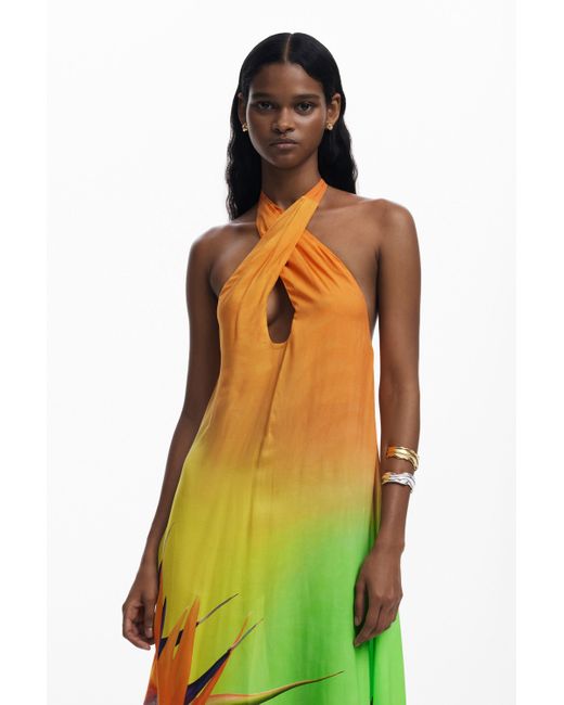 Robe Longue Imprimée Desigual en coloris Green