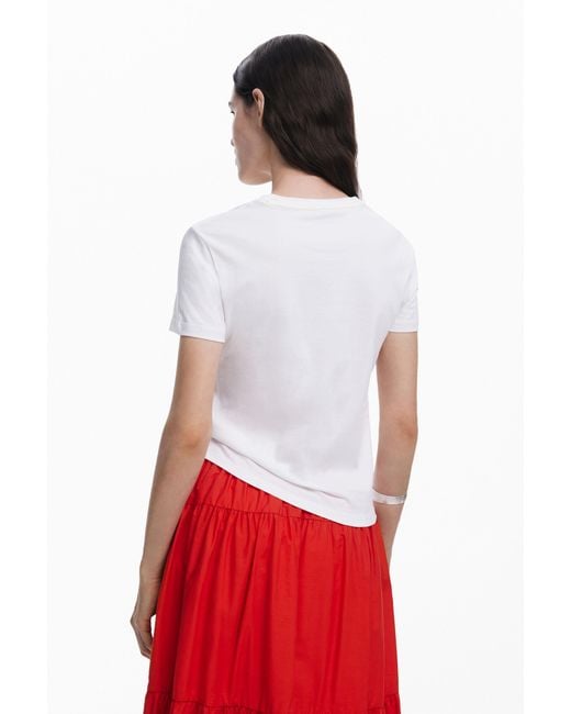 Desigual Blurred Flowers T-Shirt, Cotton