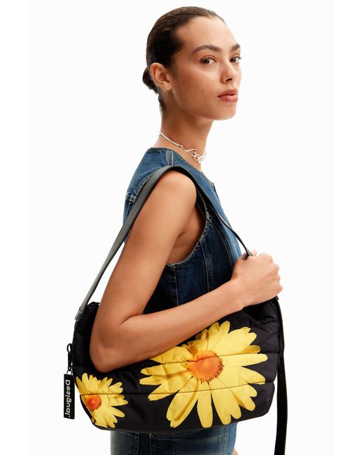 Desigual Black M. Christian Lacroix Large Floral Crossbody Bag, Polyester