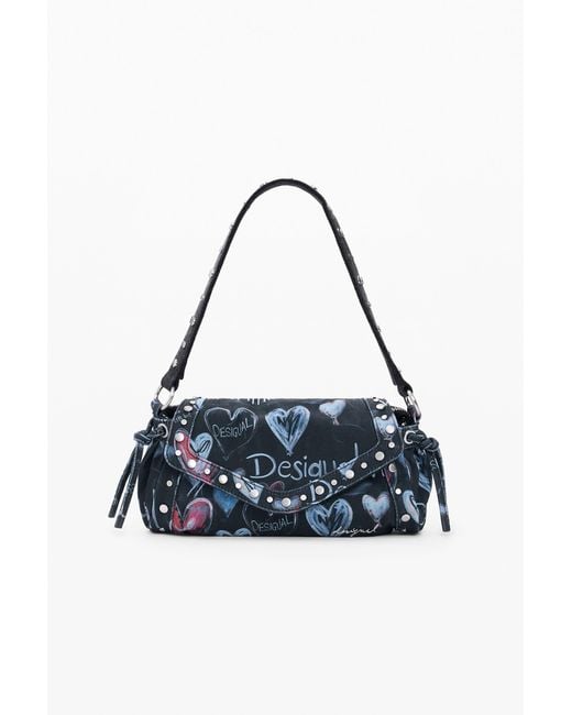 Desigual Blue Medium Graffiti Bag, Cotton