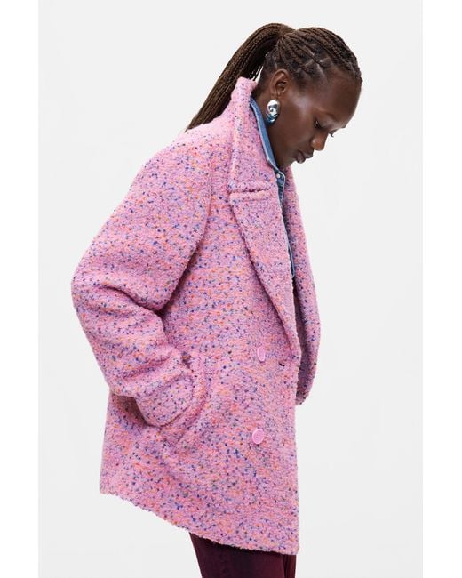 Desigual Pink Short Coat Pockets