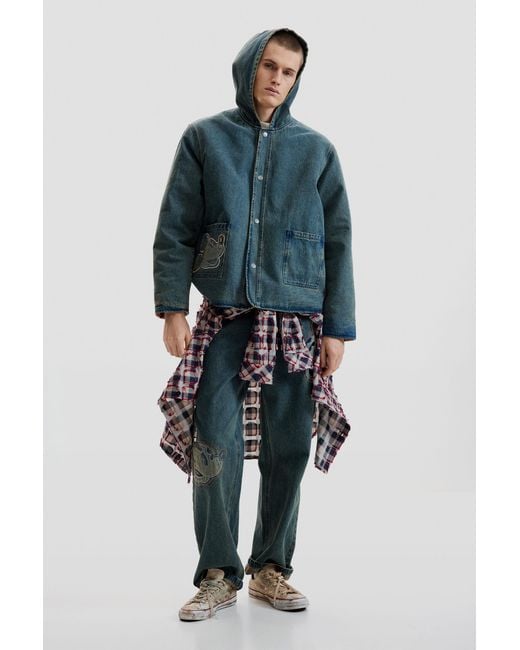 Desigual Blue Reversible Mickey Denim Jacket, Cotton for men