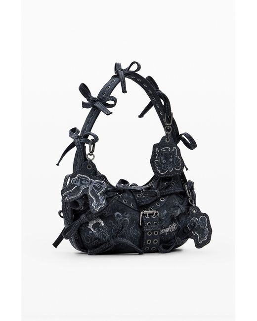 Desigual Black Y2K María Escoté Bag, Cotton