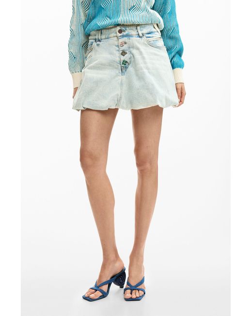 Desigual Blue Short Denim Skirt, Cotton
