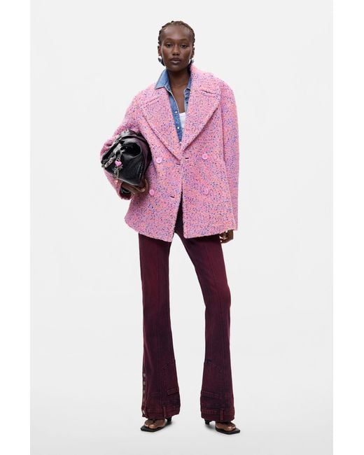 Desigual Pink Short Coat Pockets