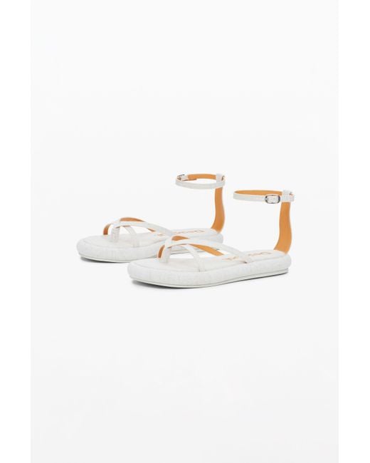 Sandales Plates À Bride, Femme, Lin, Blanc Desigual en coloris White