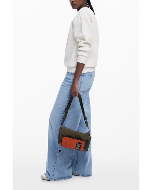 Desigual White Voyager Multi-Position Bag, Polyester