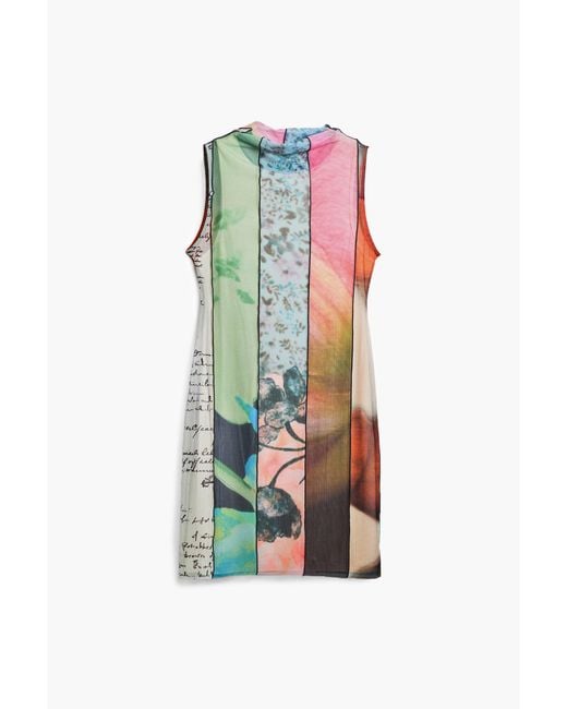 Desigual White Panel Mini Dress, Polyester