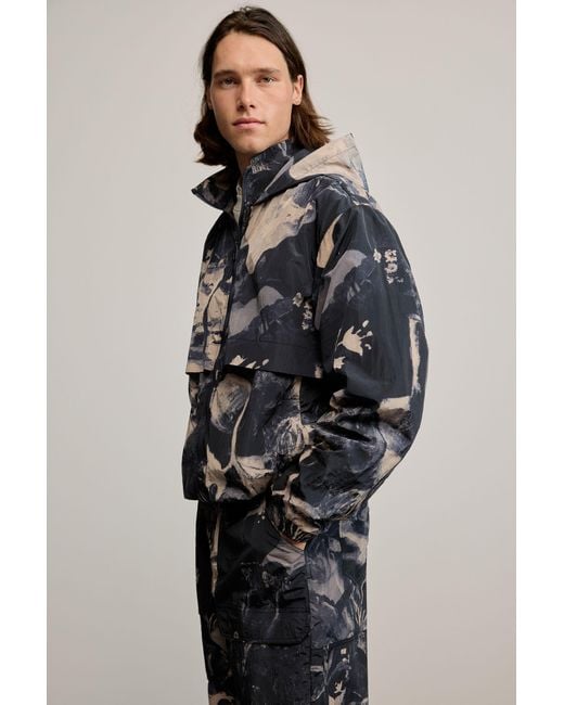 Desigual Blue Printed Gaugin Jacket, Polyamide for men