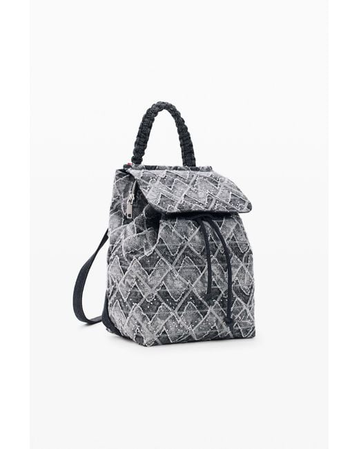 Desigual Blue Small Denim Zigzag Backpack