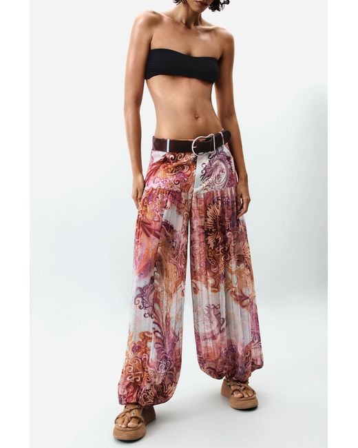Desigual Red Printed Harem Pants