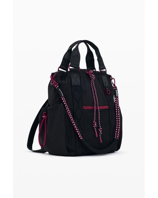 Desigual Black Large Multi-Position Nylon Backpack, Polyamide