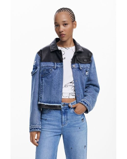 Desigual Blue Mickey Culotte Jeans, Cotton