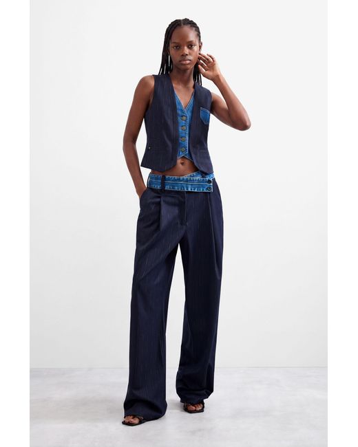 Desigual Blue Long Woven Trousers