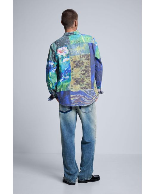 Desigual Blue Paisley Print Shirt for men
