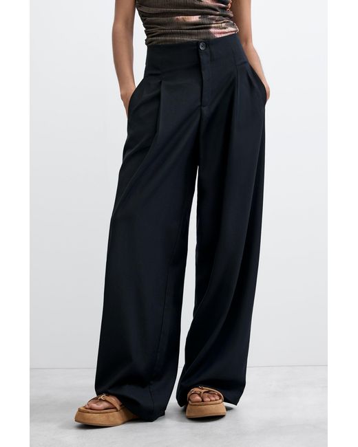 Desigual Blue Long Pleated Trousers