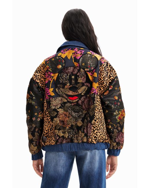 Desigual Brown Disney's Mickey Mouse Faux-fur Jacket