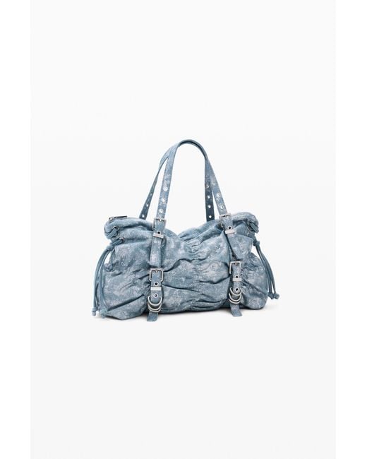 Desigual Blue Ruched Denim Bag